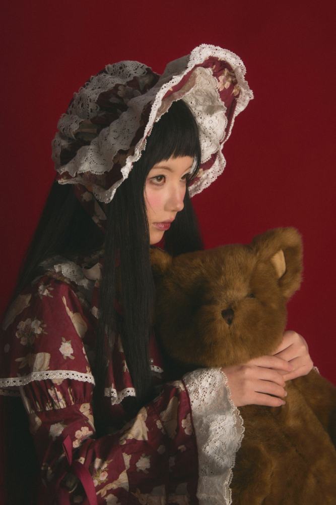 Nnstar ～Bunny Bouquet～ Lolita Red Purple Bonnet