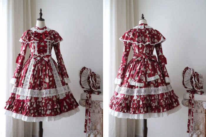 Nnstar ～Bunny Bouquet～ Retro Doll Lolita Printed OP