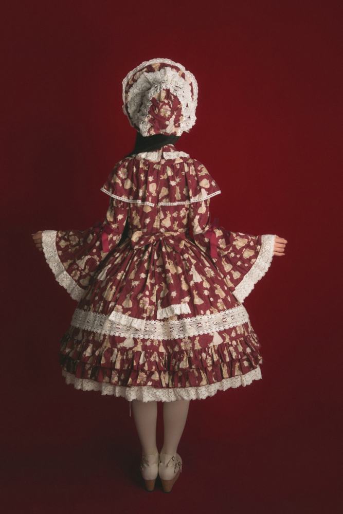 Nnstar ～Bunny Bouquet～ Retro Doll Lolita Printed OP