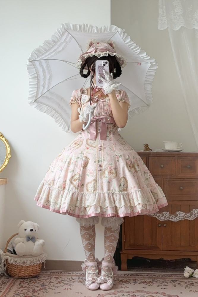 Moon River ～Victoria Cat～ Sweet Lolita Printed OP