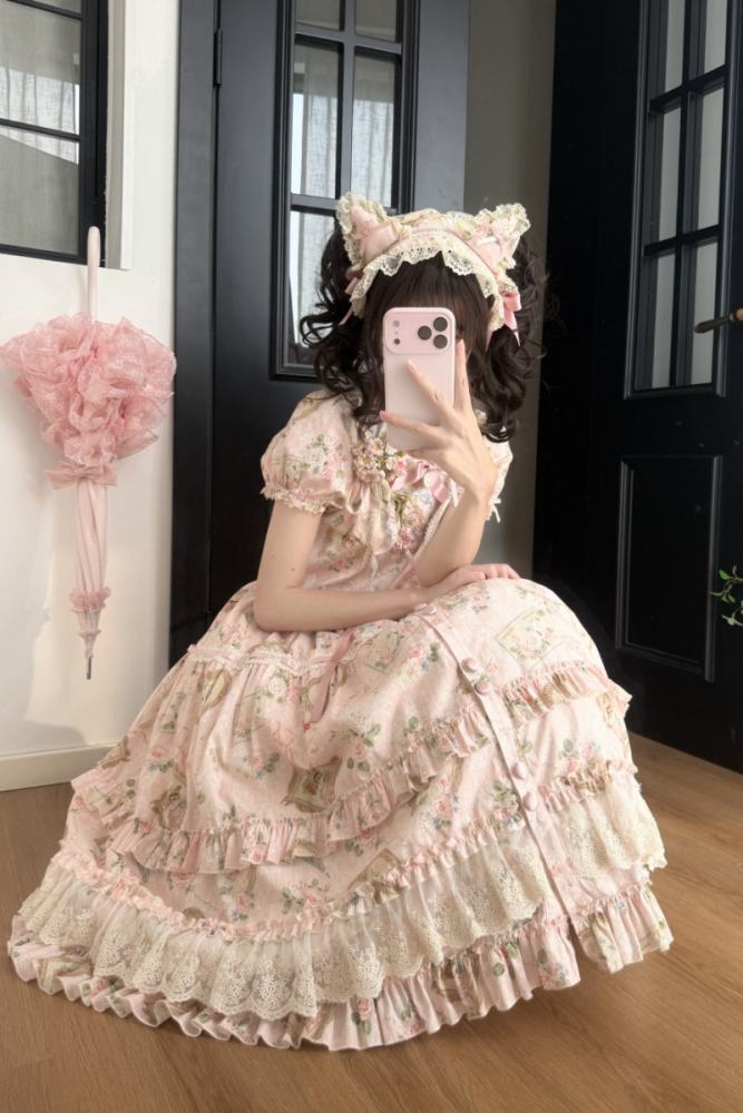 Moon River ～Victoria Cat～ Sweet Lolita Printed OP