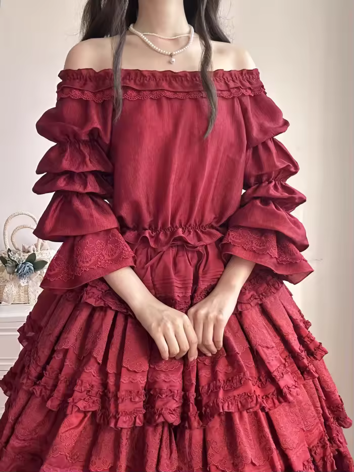 Airfreeing Off Shoulder Chiffon Lolita Blouse