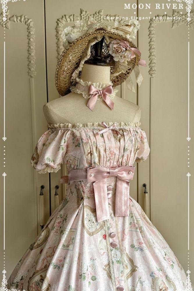 Moon River ～Victoria Cat～ Sweet Lolita Printed OP