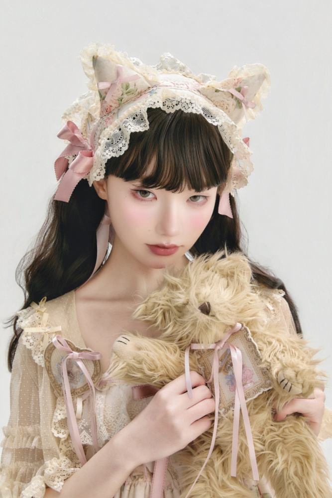 Moon River ～Victoria Cat～ Lolita Hat Choker and Bowknot Waist