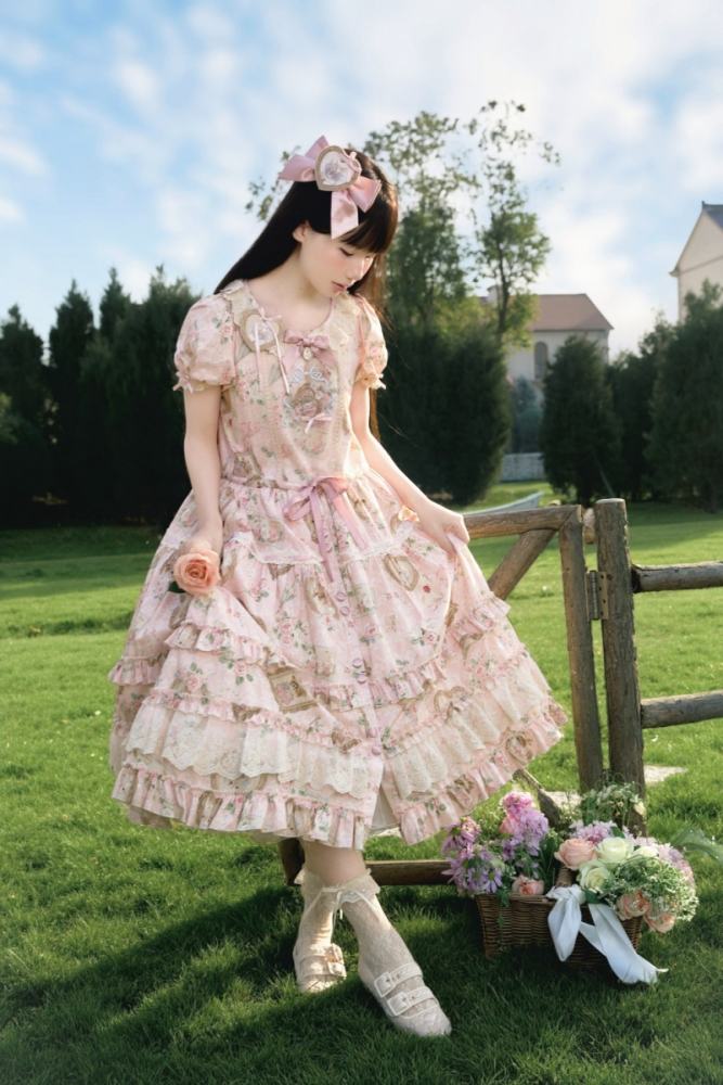 Moon River ～Victoria Cat～ Sweet Lolita Printed OP