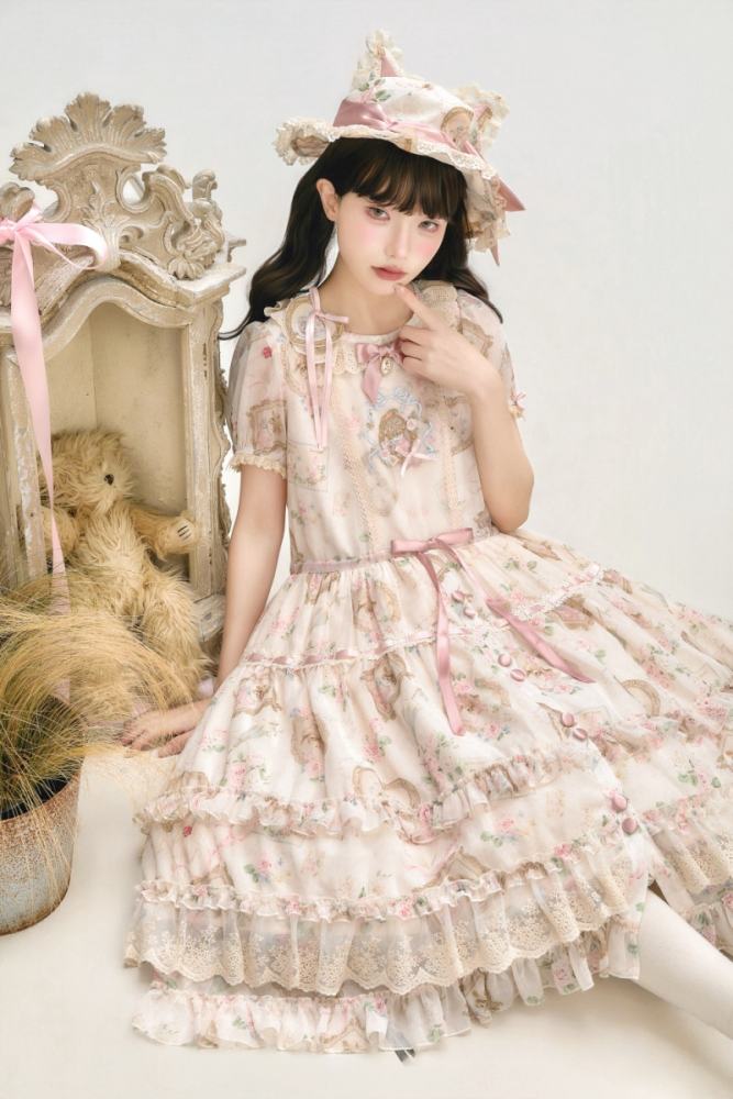 Moon River ～Victoria Cat～ Sweet Lolita Printed OP