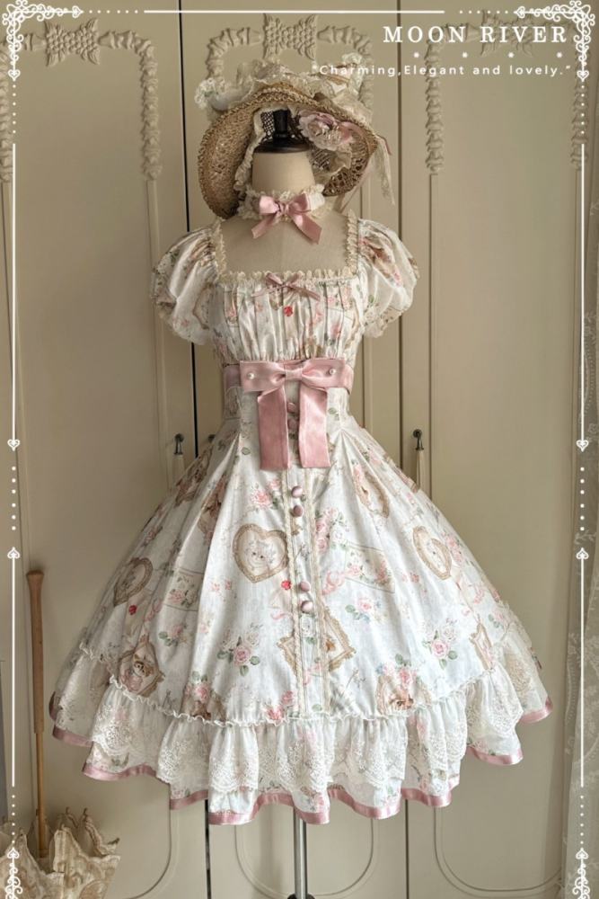 Moon River ～Victoria Cat～ Sweet Lolita Printed OP