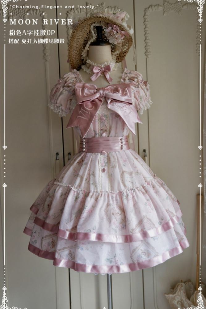Moon River ～Victoria Cat～ Sweet Lolita Printed OP