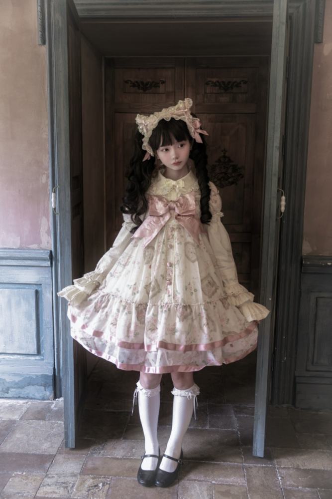 Moon River ～Victoria Cat～ Sweet Lolita Printed JSK