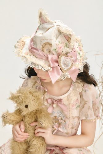 Moon River ～Victoria Cat～ Lolita Hat Choker and Bowknot Waist