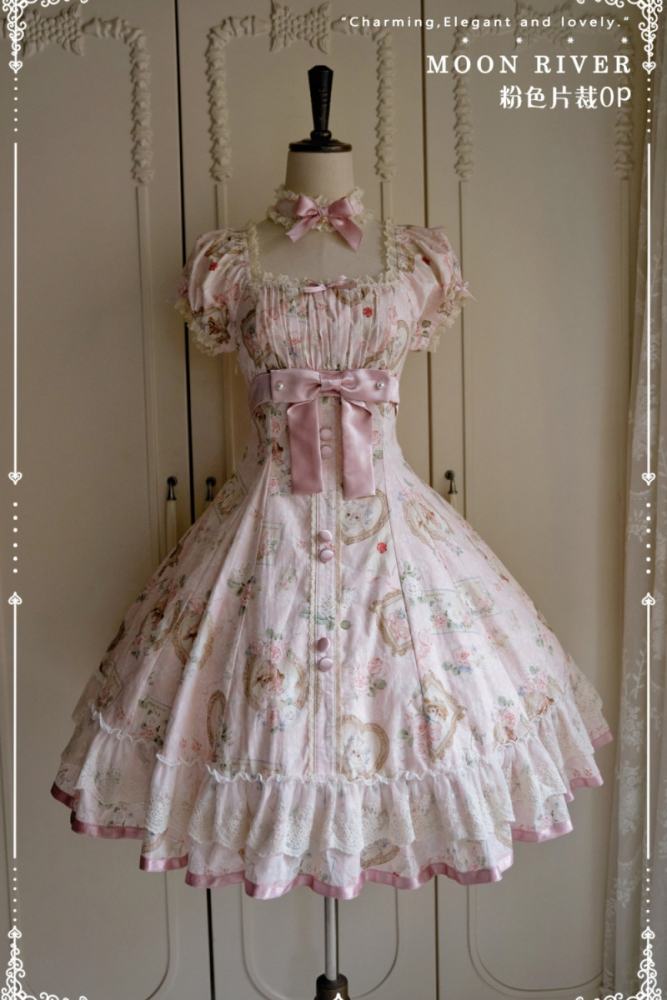 Moon River ～Victoria Cat～ Sweet Lolita Printed OP