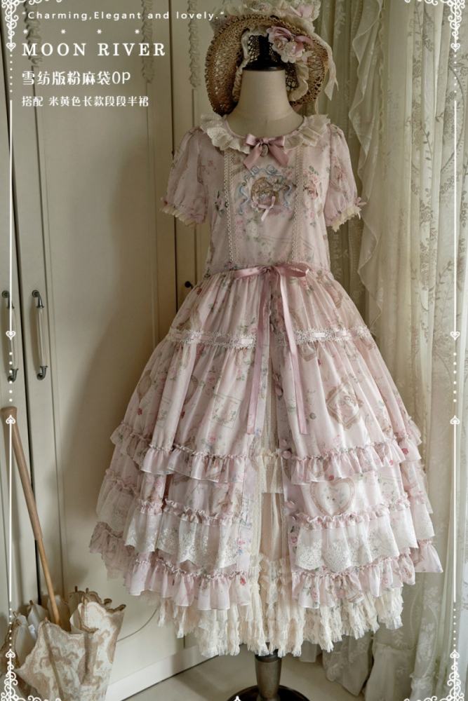 Moon River ～Victoria Cat～ Sweet Lolita Printed OP