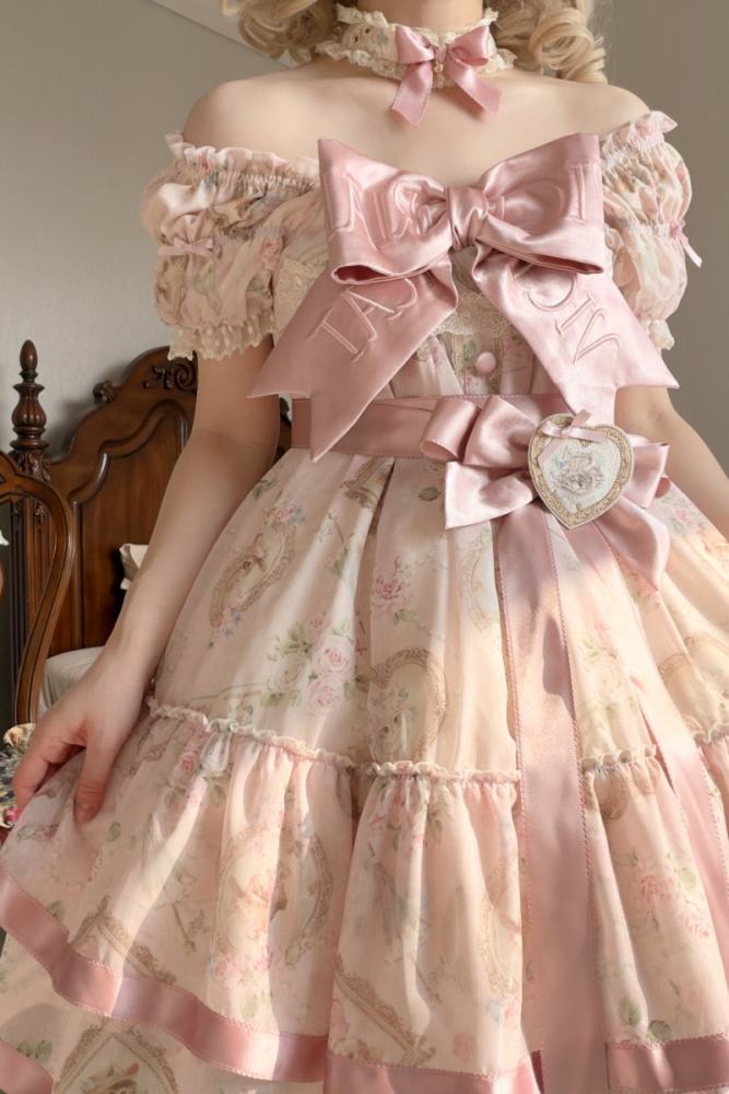 Moon River Victoria Cat Sweet Lolita Printed OP Moon River Victoria Cat Sweet Lolita Printed OP