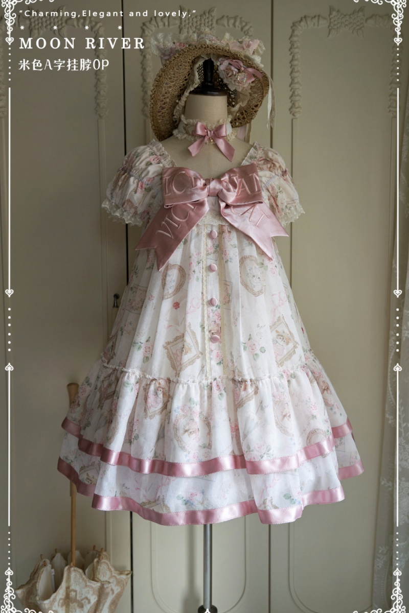 Moon River ～Victoria Cat～ Sweet Lolita Printed OP