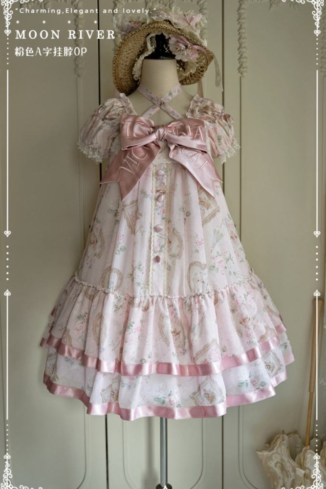 Moon River ～Victoria Cat～ Sweet Lolita Printed OP