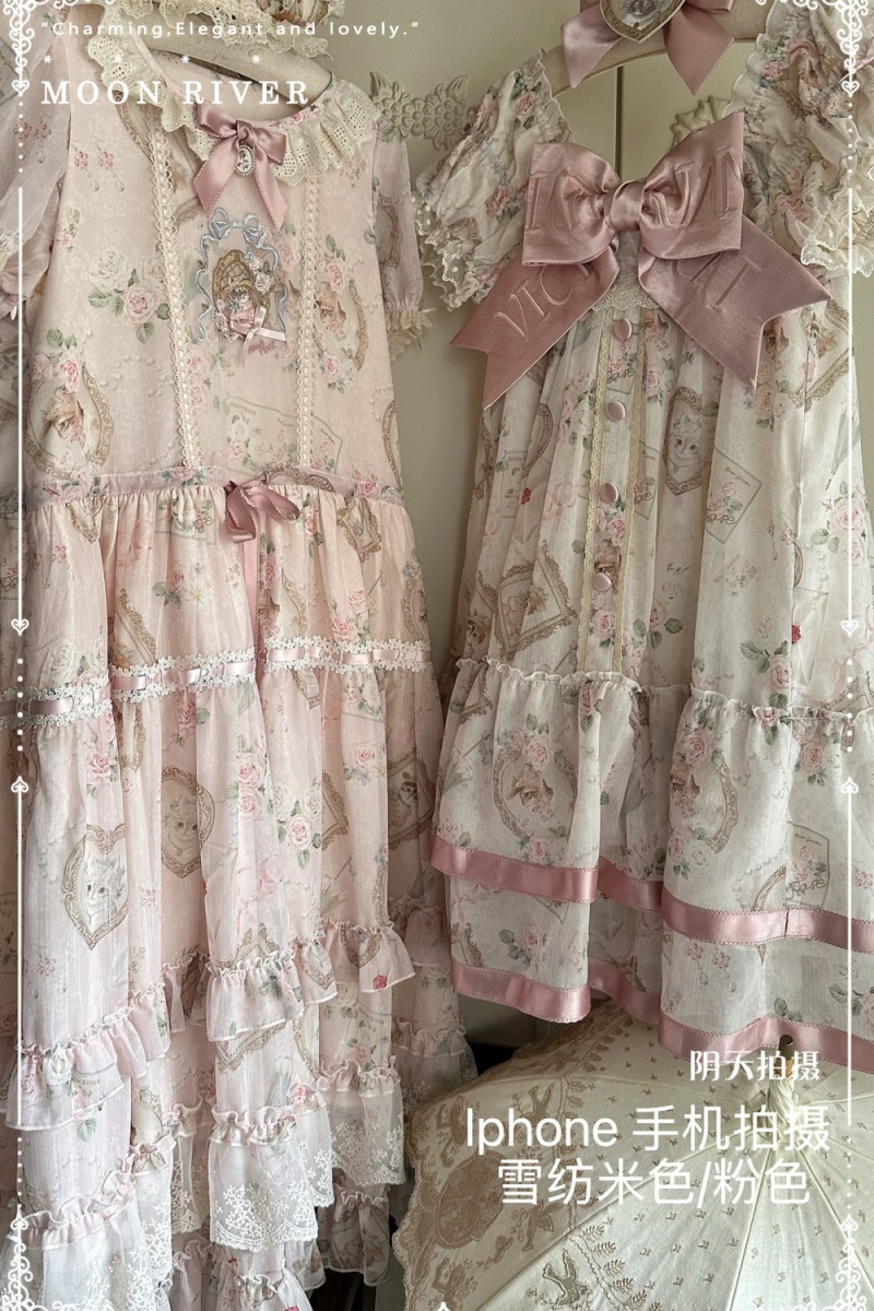 Moon River ～Victoria Cat～ Sweet Lolita Printed OP