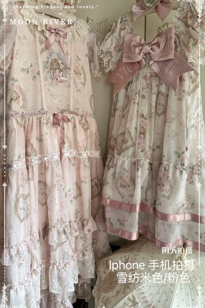 Moon River ～Victoria Cat～ Sweet Lolita Printed OP