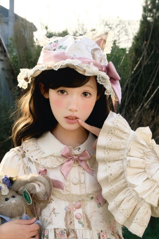 Moon River ～Victoria Cat～ Lolita Hat Choker and Bowknot Waist
