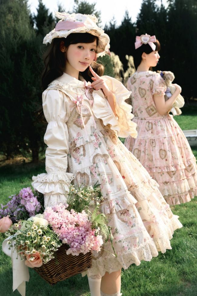 Moon River ～Victoria Cat～ Sweet Lolita Printed JSK
