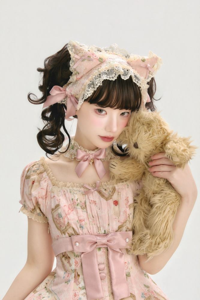 Moon River ～Victoria Cat～ Lolita Hat Choker and Bowknot Waist