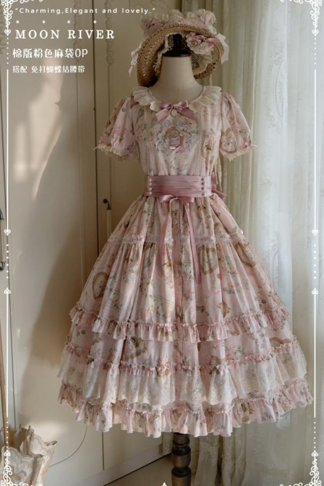 Moon River ～Victoria Cat～ Sweet Lolita Printed OP