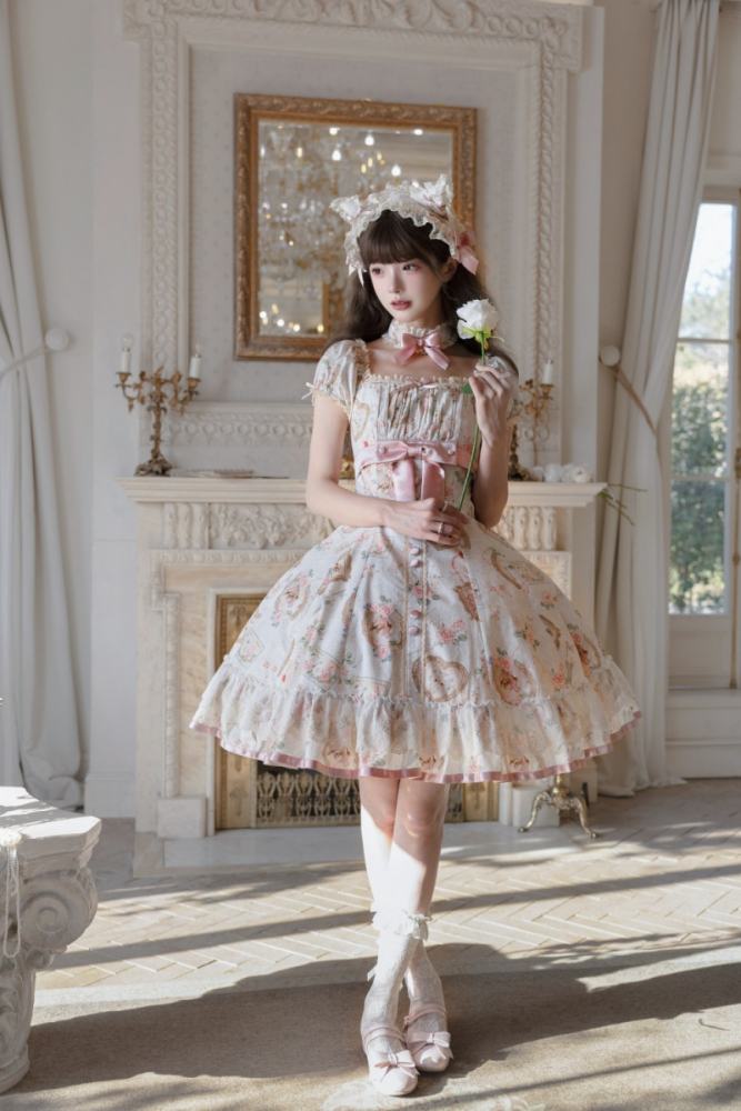 Moon River ～Victoria Cat～ Sweet Lolita Printed OP