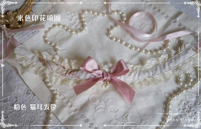 Moon River ～Victoria Cat～ Lolita Hat Choker and Bowknot Waist