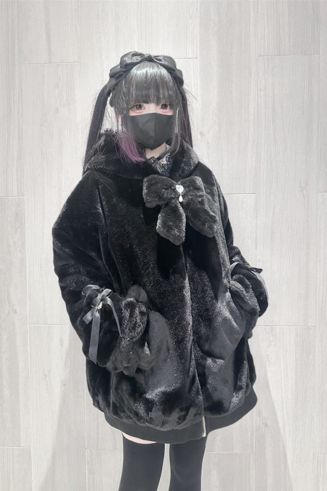 Shirohato Cat Ears Hood Jirai Kei Shiro Kuro Pink Coat