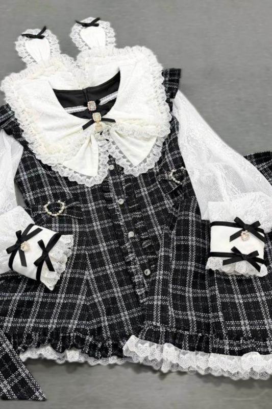 Shengzhongwei Japanese Rabbit Ear Jirai Kei Dress and Shorts