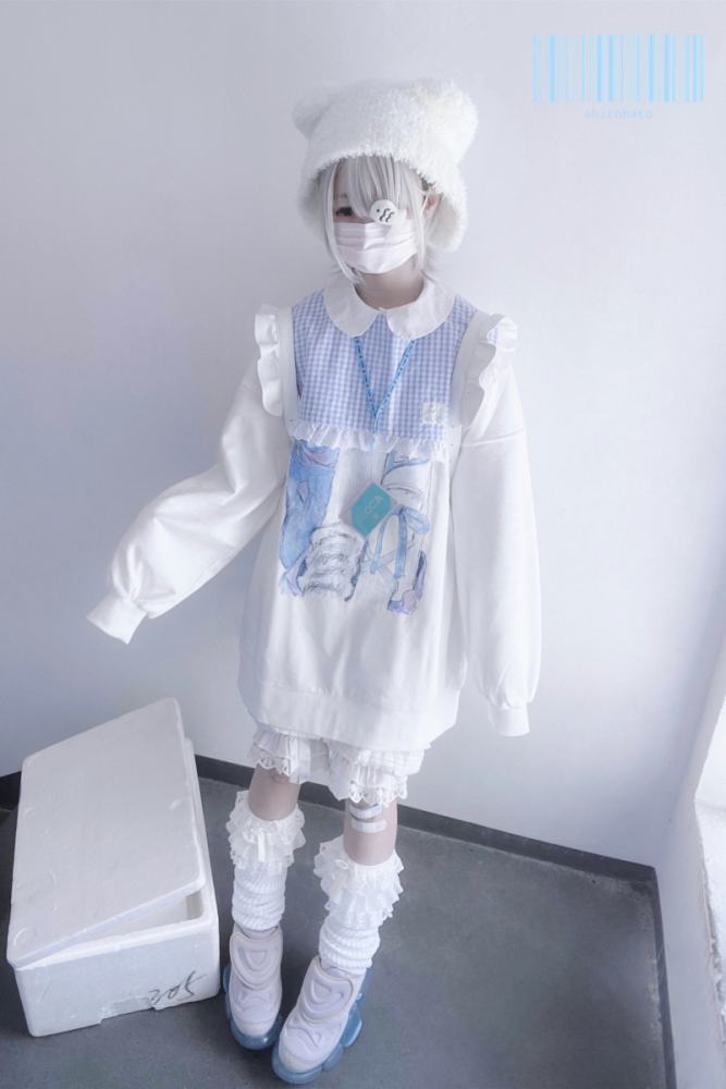 Shirohato X sunzhouuu Jirai Kei Printed Hoodie