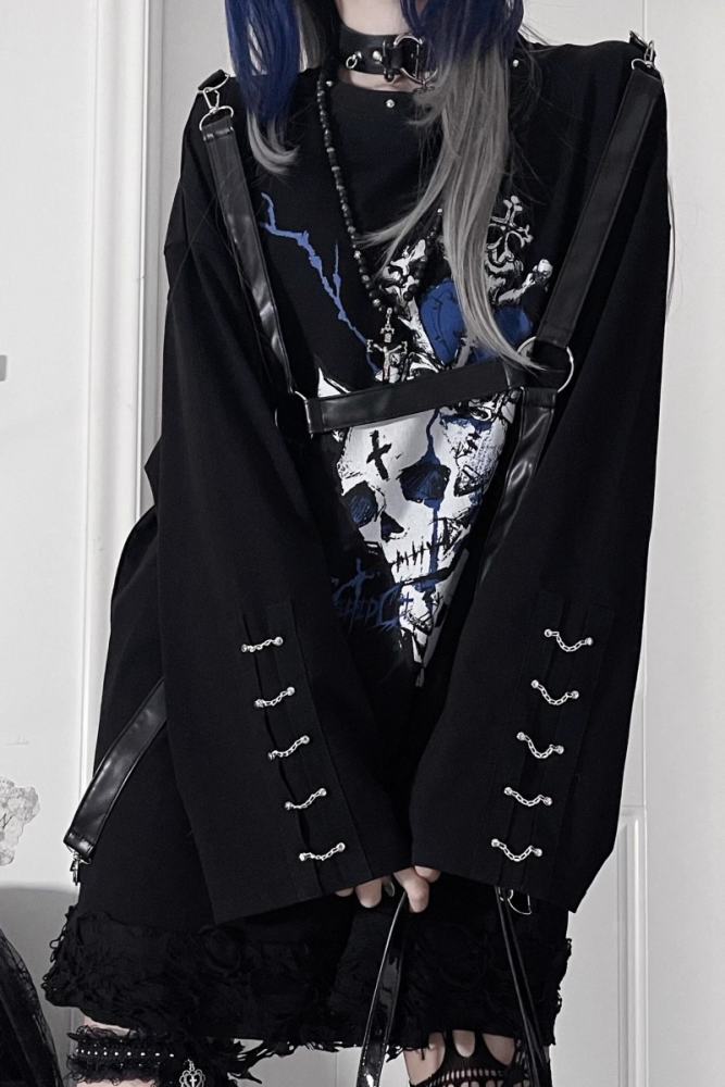 Tricuspid C The Soul Patchwork Jirai Kei Kuro Shiro T-shirt