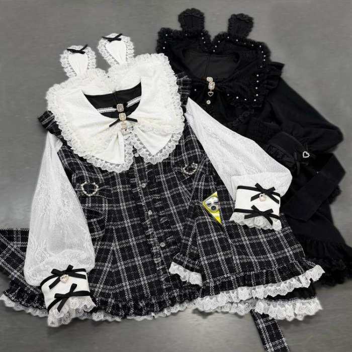 Shengzhongwei Japanese Rabbit Ear Jirai Kei Dress and Shorts