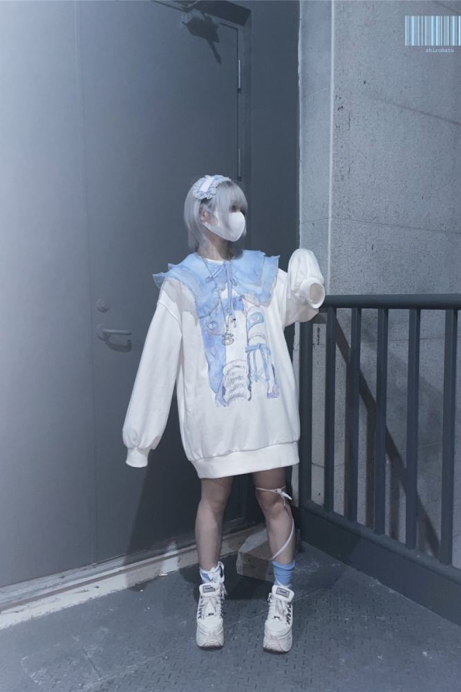 Shirohato X sunzhouuu Jirai Kei Printed Hoodie