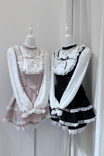 Shirohato Lace Bib Collar Jirai Kei Dress and Shorts