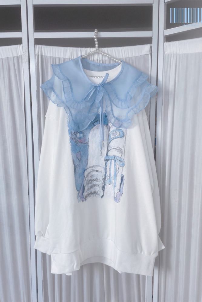 Shirohato X sunzhouuu Jirai Kei Printed Hoodie