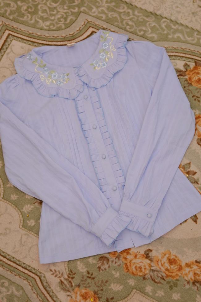 Strawberry Witch Young Girl Nelly 2.0 Lolita Embroidery Blouse 5 Colors