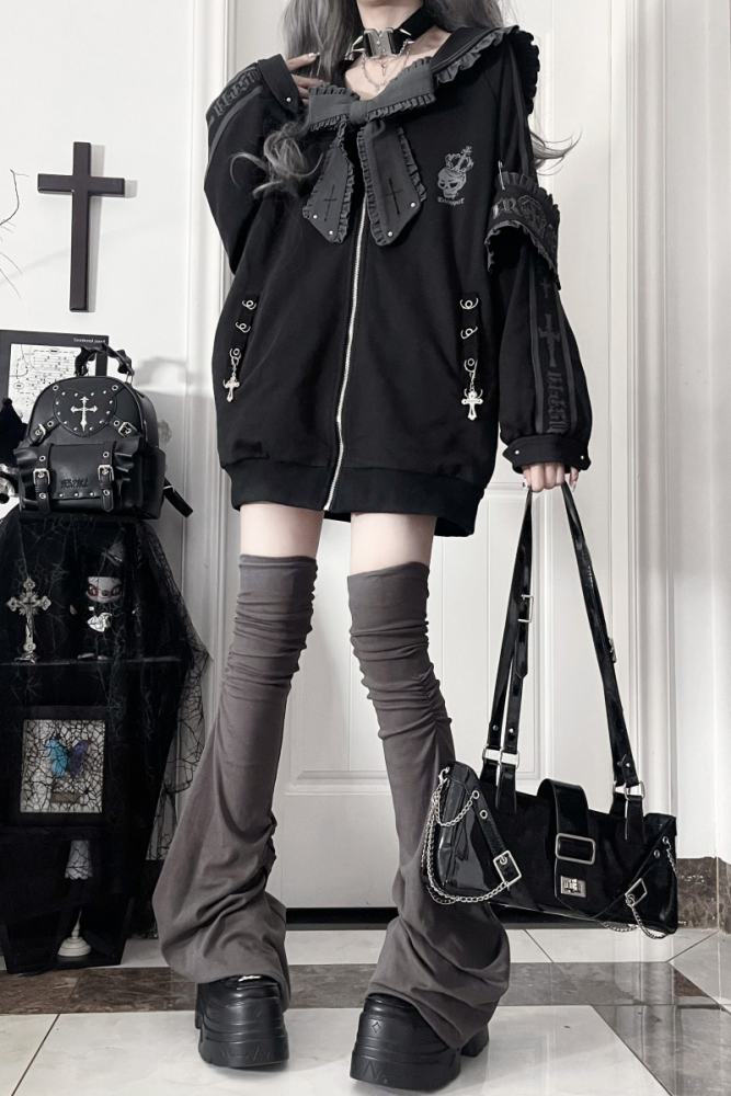 Tricuspid C Sailor Collar Jirai Kei Ruffled Bowknot Coat