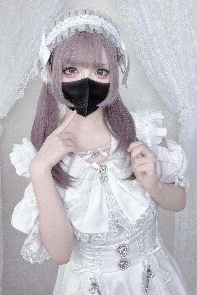 Shengzhongwei Rabbit Ear Jirai Kei Kuro Shiro Blouse