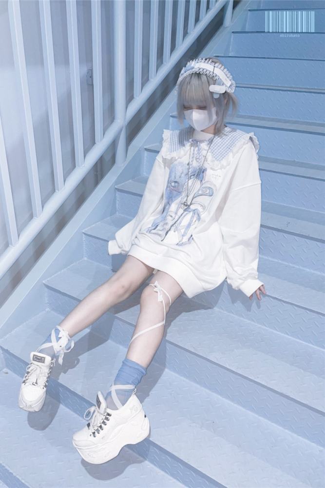 Shirohato X sunzhouuu Jirai Kei Printed Hoodie