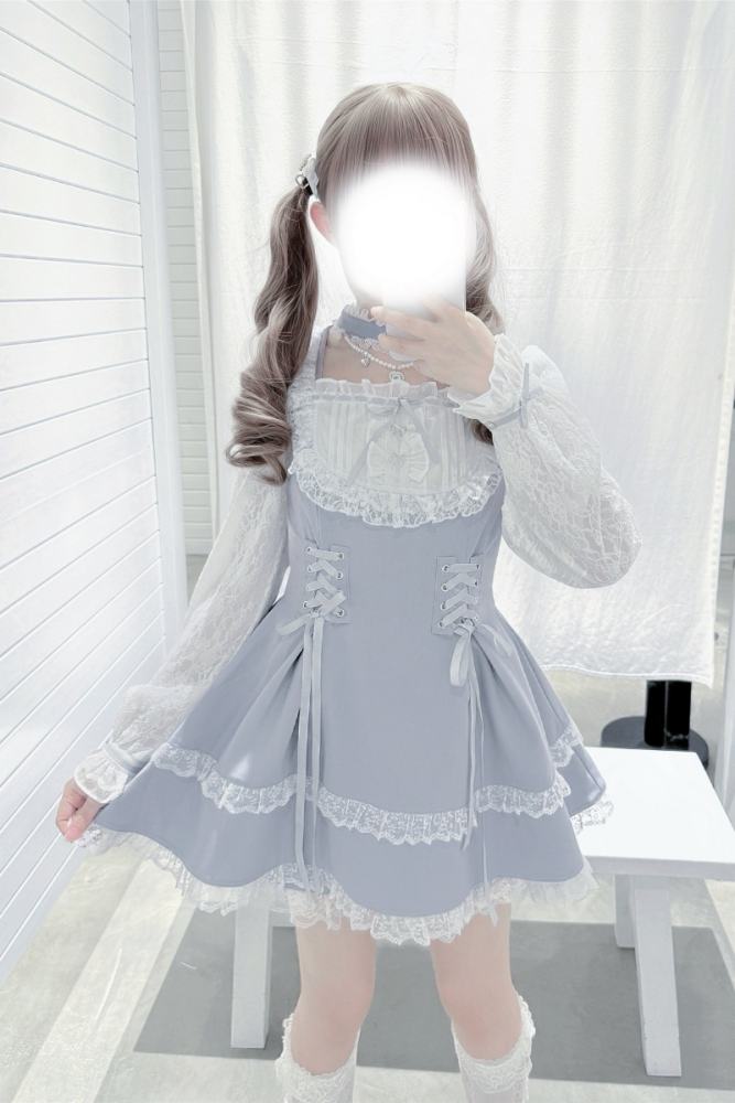 Shirohato Lace Bib Collar Jirai Kei Dress and Shorts