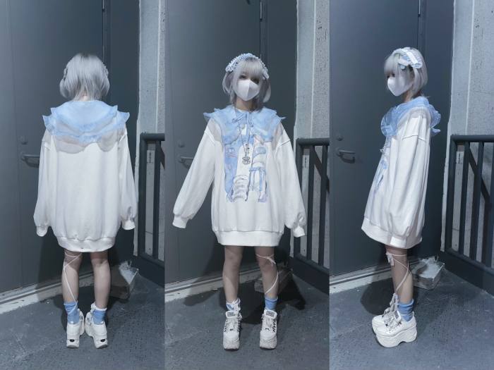 Shirohato X sunzhouuu Jirai Kei Printed Hoodie
