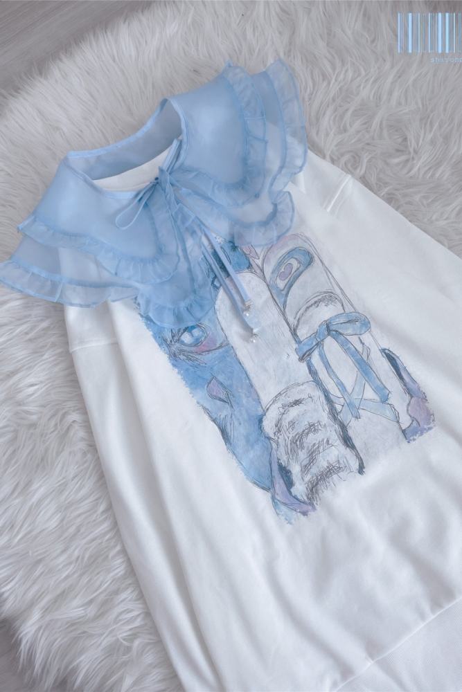 Shirohato X sunzhouuu Jirai Kei Printed Hoodie