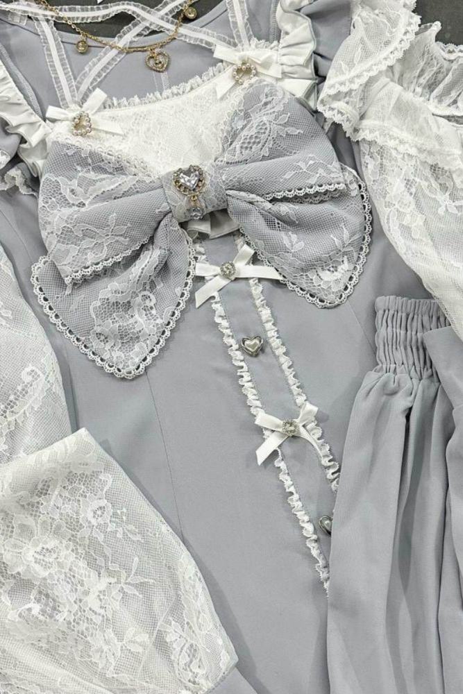 Shengzhongwei Lace Plaid Jirai Kei Dress and Shorts