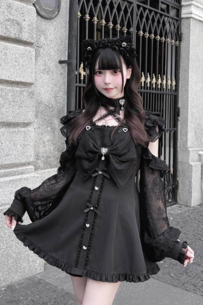 Shengzhongwei Lace Plaid Jirai Kei Dress and Shorts