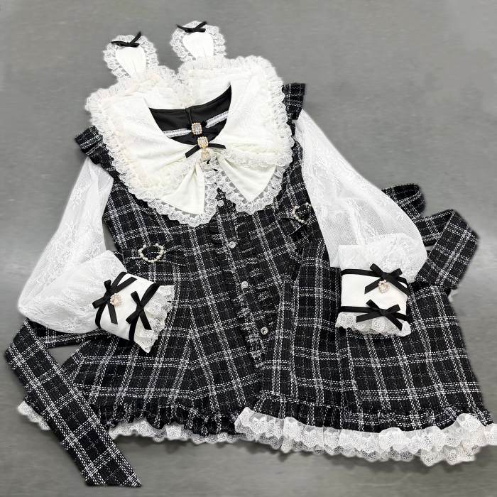 Shengzhongwei Japanese Rabbit Ear Jirai Kei Dress and Shorts
