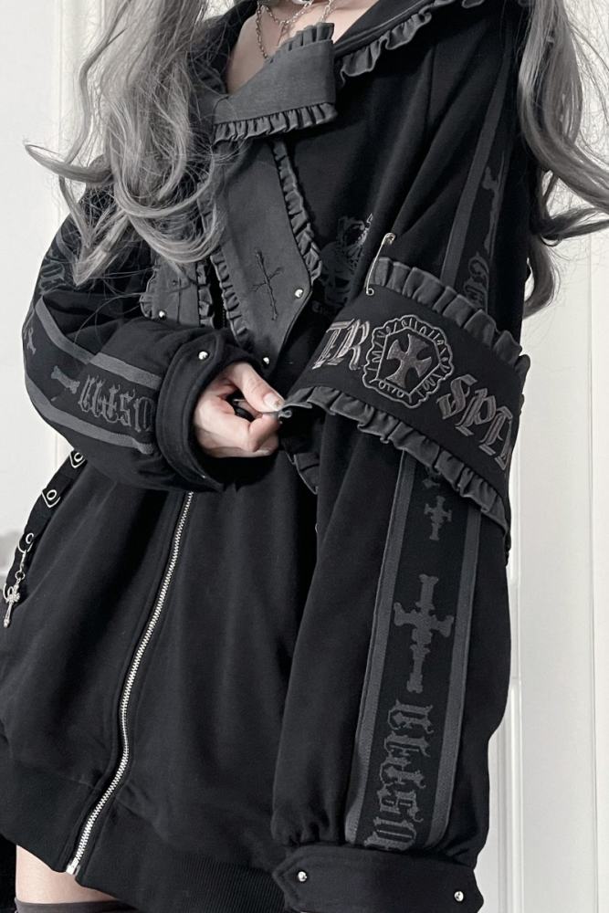 Tricuspid C Sailor Collar Jirai Kei Ruffled Bowknot Coat