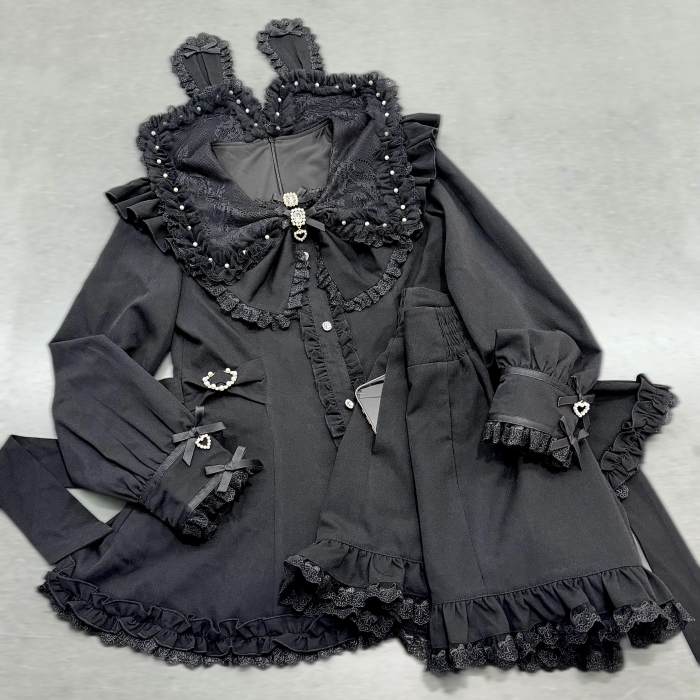 Shengzhongwei Japanese Rabbit Ear Jirai Kei Dress and Shorts
