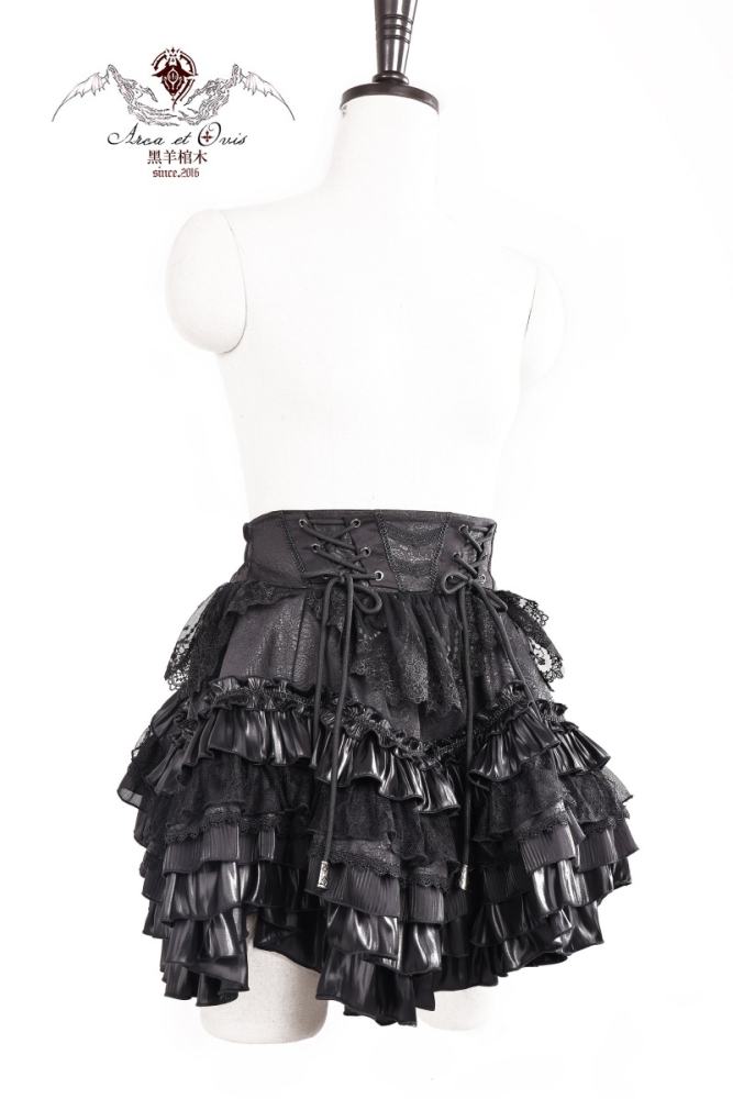 Arca Et Ovis ~The Little Demon~ Gothic Lolita Vest and Skirt Tailing and Bonnet