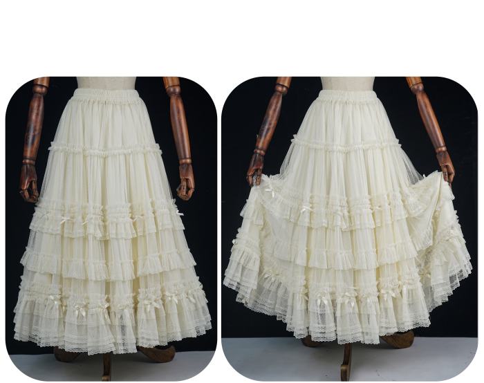 Shyp Bowknot Lacework Lolita Skirt Versatile Petticoat 4 Colors