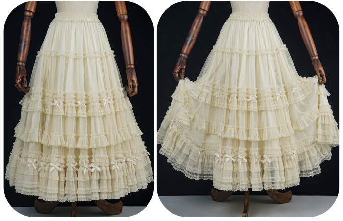 Shyp Bowknot Lacework Lolita Skirt Versatile Petticoat 4 Colors